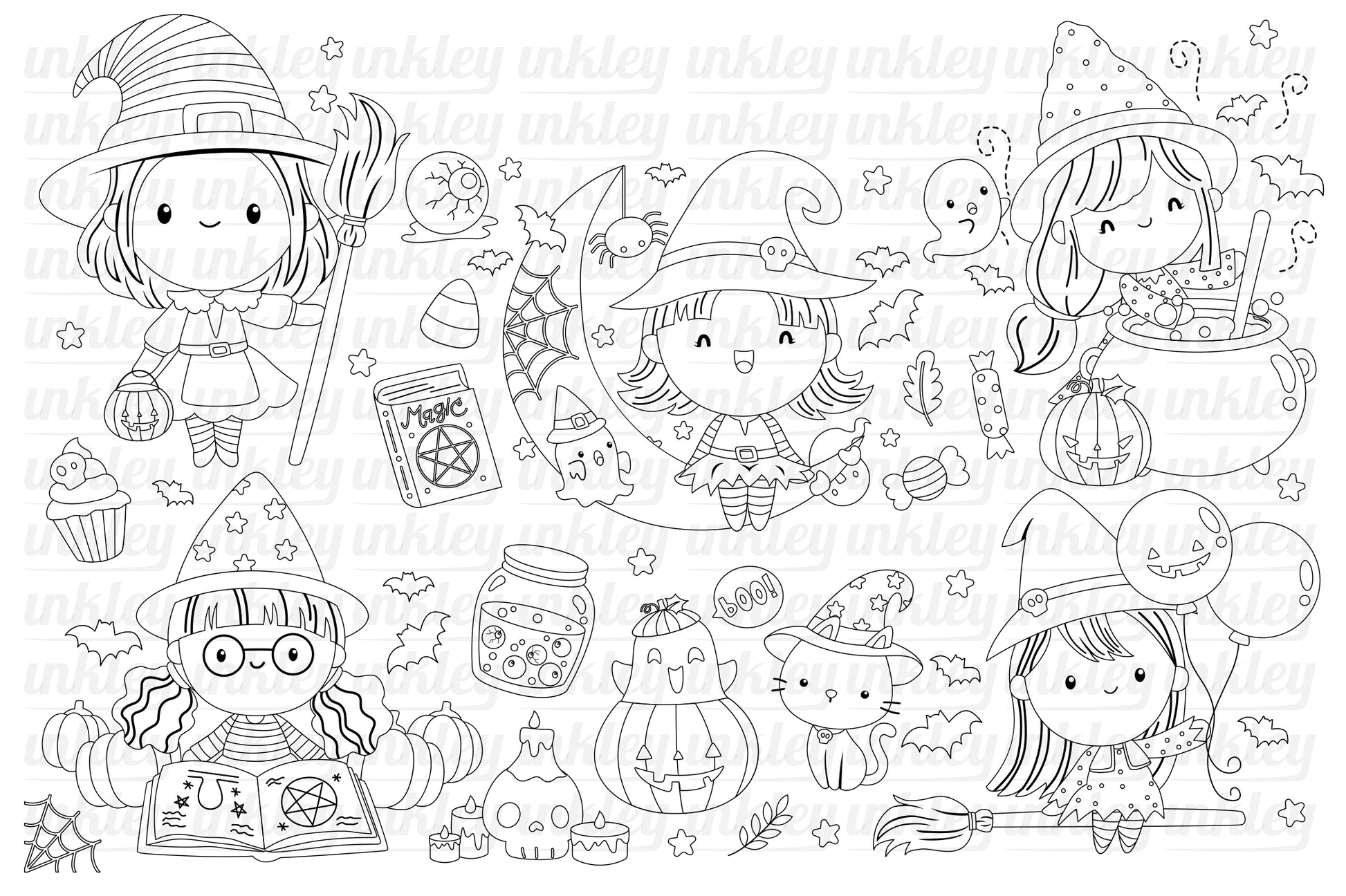 Halloween M's Fonte por Illustration Ink · Creative Fabrica