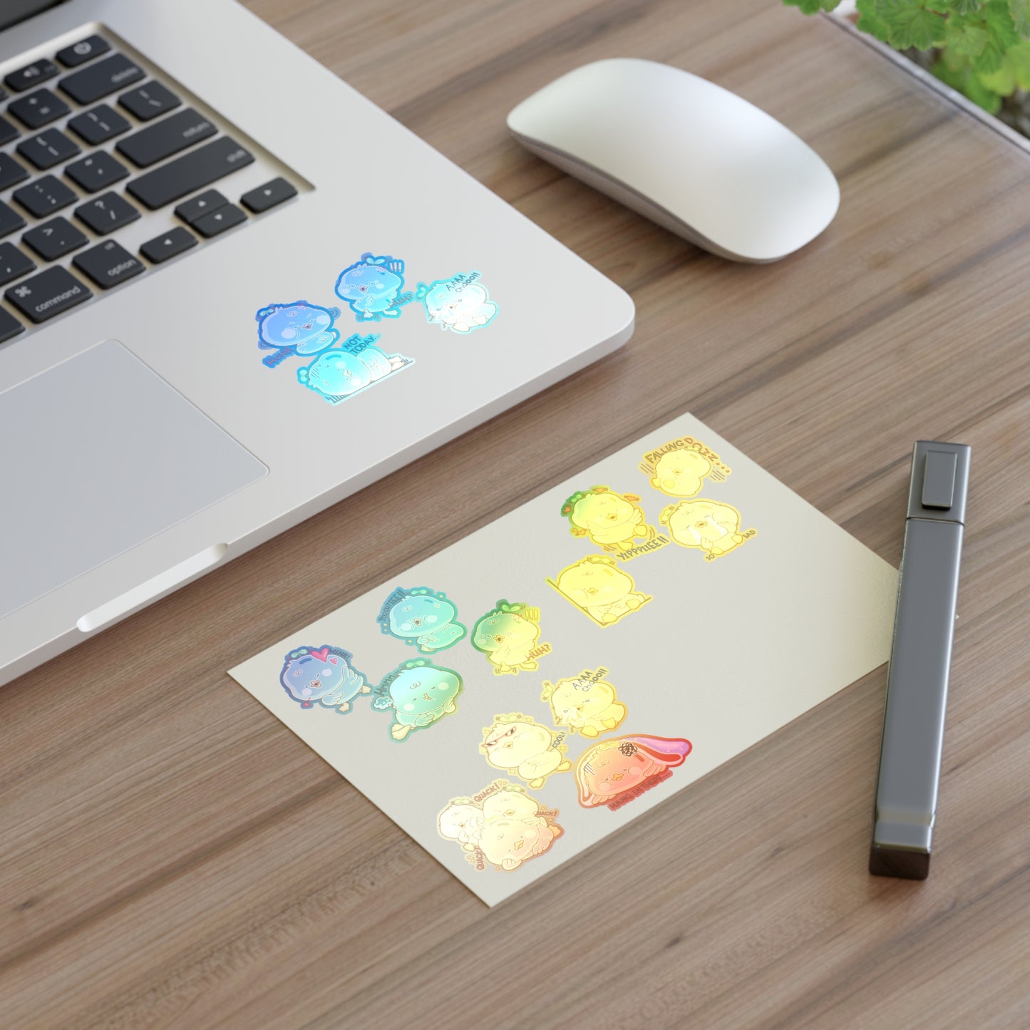 Cute Duck Emoji Sticker Sheet — Expressive Kawaii Planner & Laptop Decals
