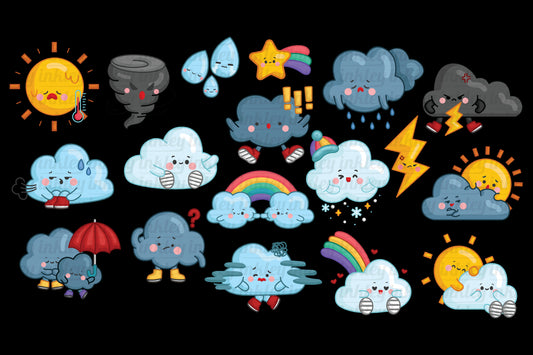 Weather Icon Clipart - Many Type of Weather Clip Art