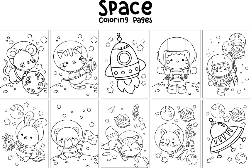 Space Astronauts Coloring Pages