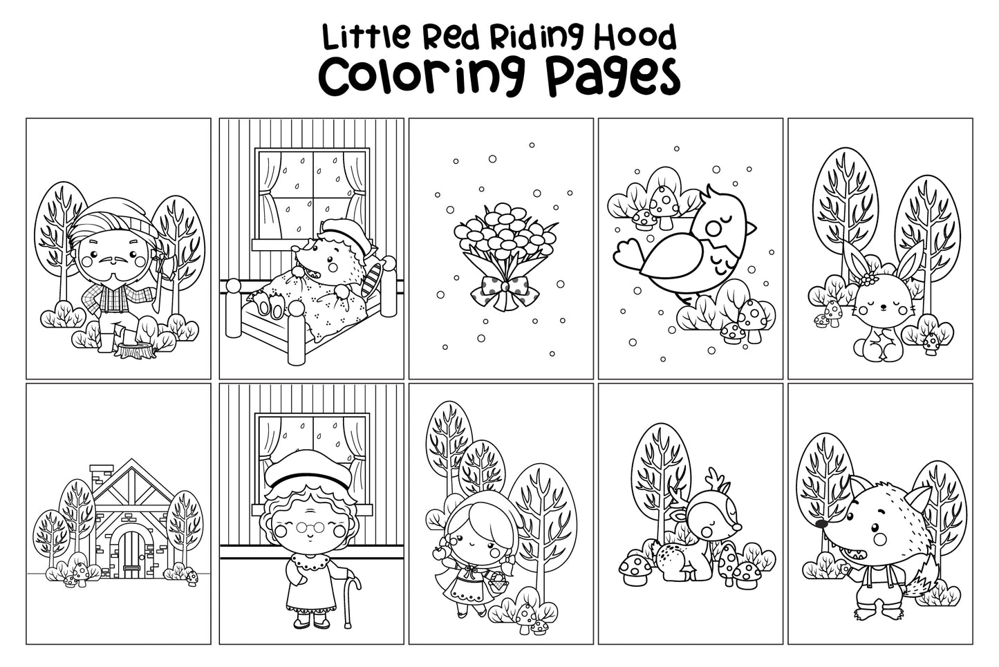 Little Red Riding Hood Coloring Pages Books