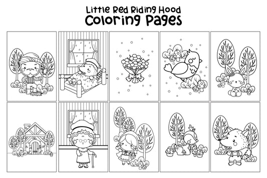 Little Red Riding Hood Coloring Pages Books