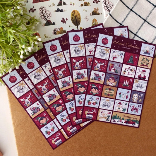Christmas Countdown Sticker Sheet Series | Advent Calendar | Waterproof  | Aesthetic Sticker | Sticker Sheet Pack | Planner Sticker