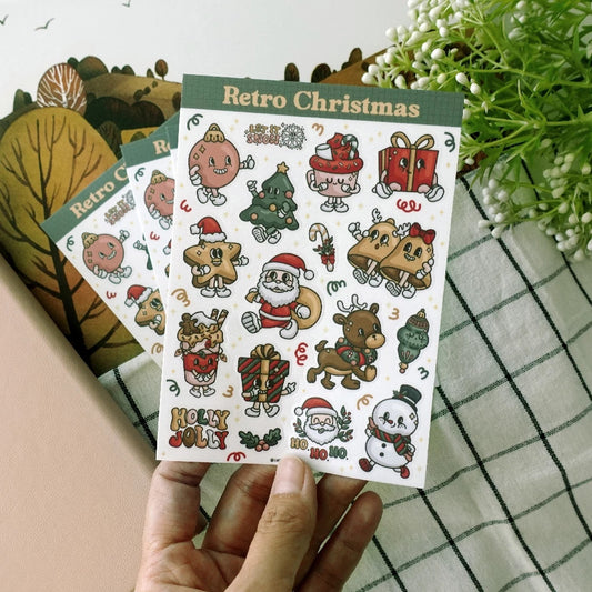 Retro Christmas Characters Sticker Sheet Series | Christmas Stickers | Waterproof  | Aesthetic Sticker | Sticker Sheet Pack | Planner Sticker