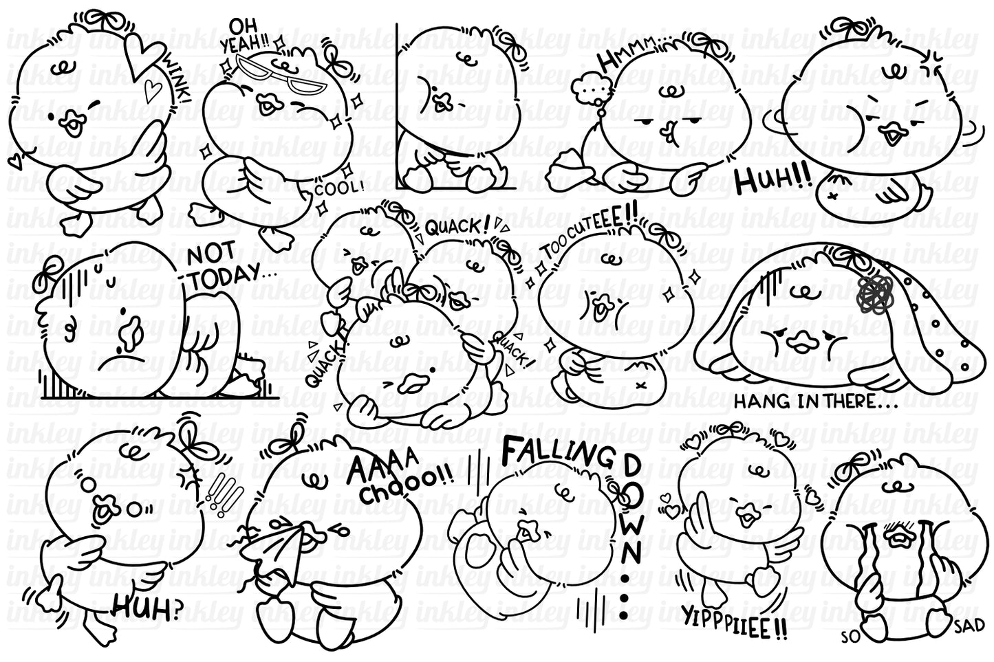 Cute Duck Clipart - Animal Clip Art Coloring