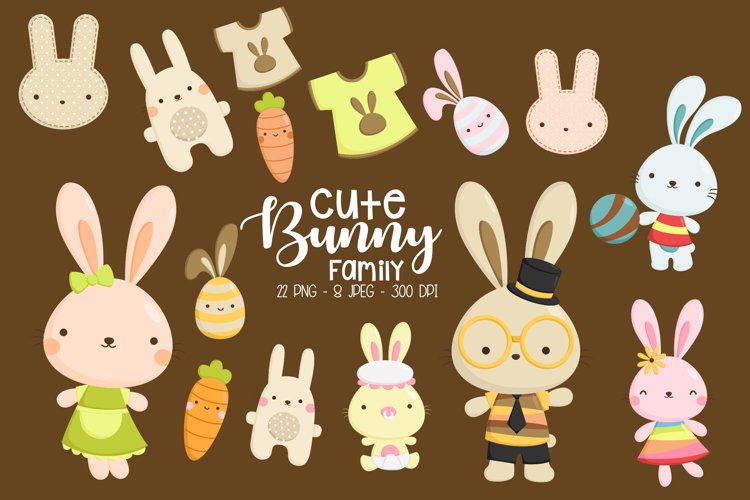 Doodle Bunny Animals Clipart - Cute Animals Clip Art