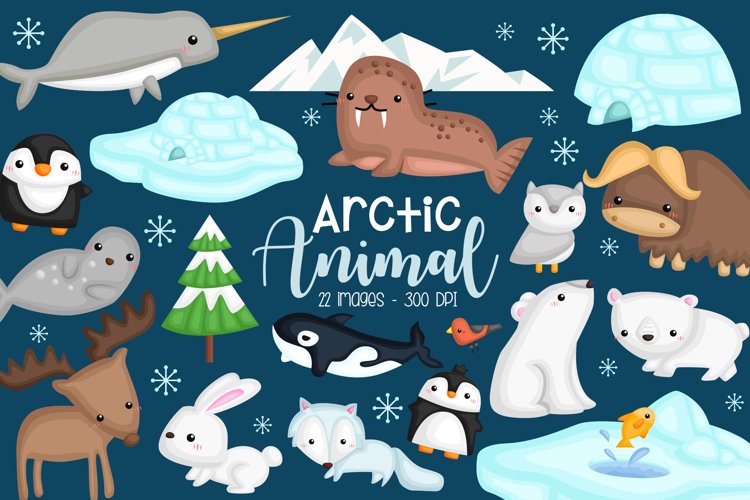 Cute Arctic Animal Clipart - North Pole Animal