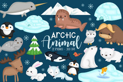 Cute Arctic Animal Clipart - North Pole Animal – inkleystudio