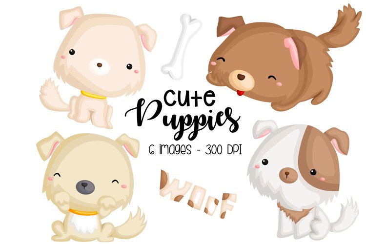 Dog and Puppies Clipart - Cute Animal Clip Art