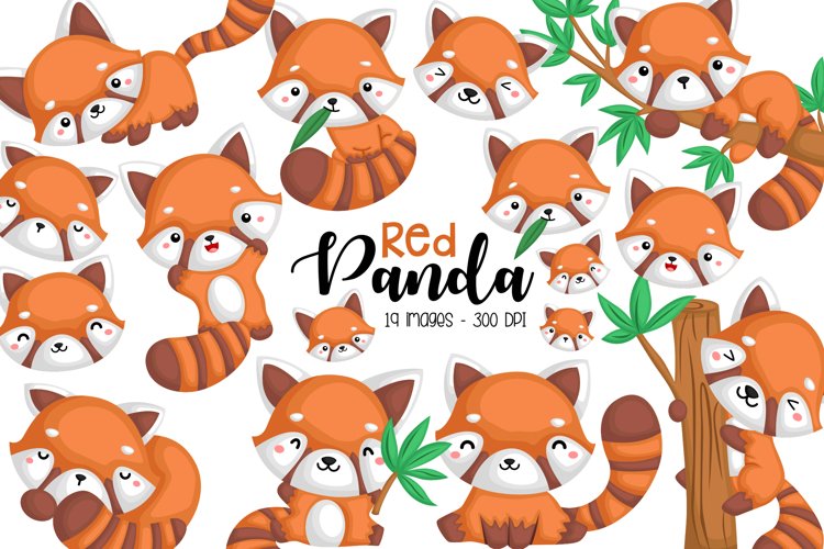 Red Panda Clipart - Cute Animal Clip Art - Cute Mammal - Fre