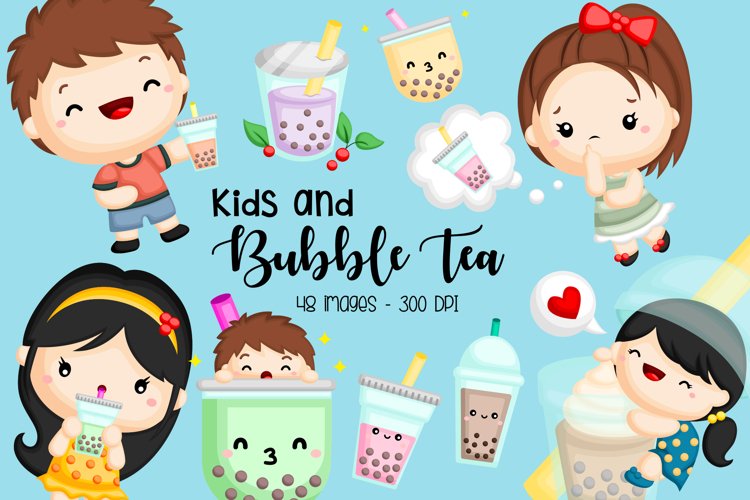 Bubble Tea Clipart - Cute Kids Clip Art