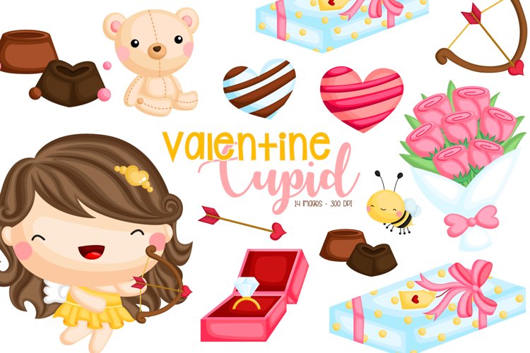 Valentine Cupid Clipart - Valentine Object Clip Art