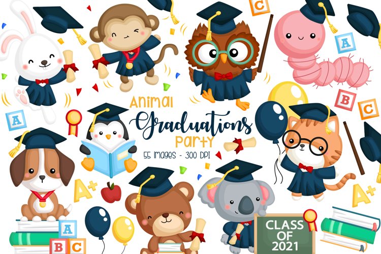 Student and Graduation Clipart - Cute Animal Clipart