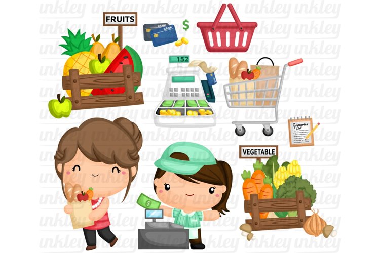 Buying Grocery Clipart - Cash Register Cashier Clip Art