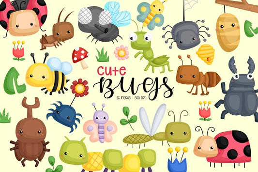 Cute Bugs Clipart - Bugs Types Clip Art