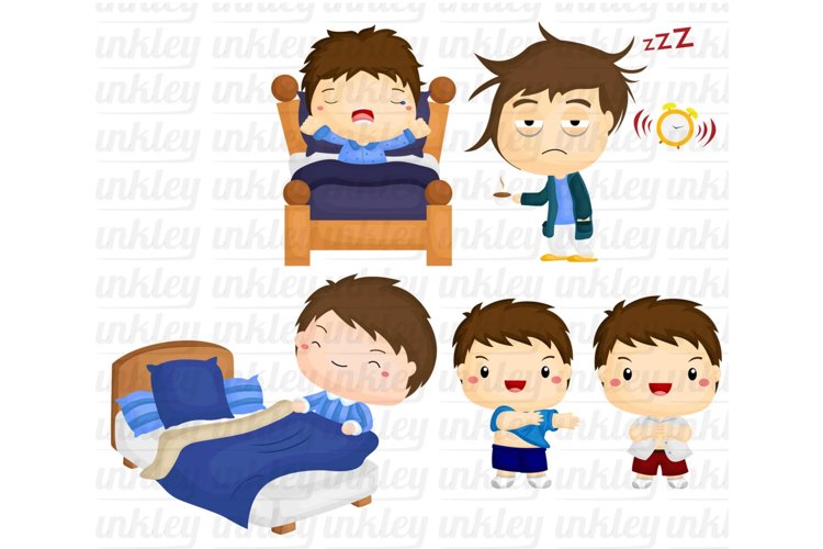 Kids Waking Up Clipart - Early Morning Clip Art