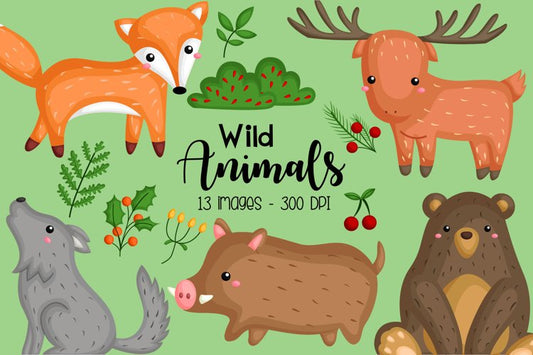 Wild Animal Clipart - Cute Animal Clip Art