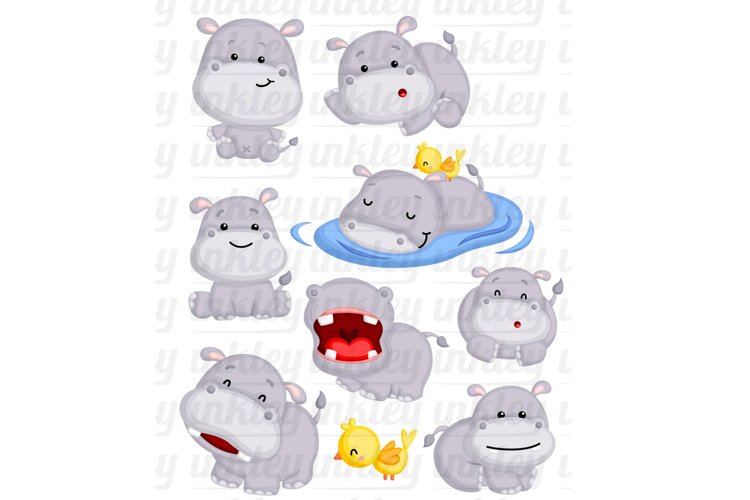 Cute Hippo Clipart - Cute Animal Clip Art