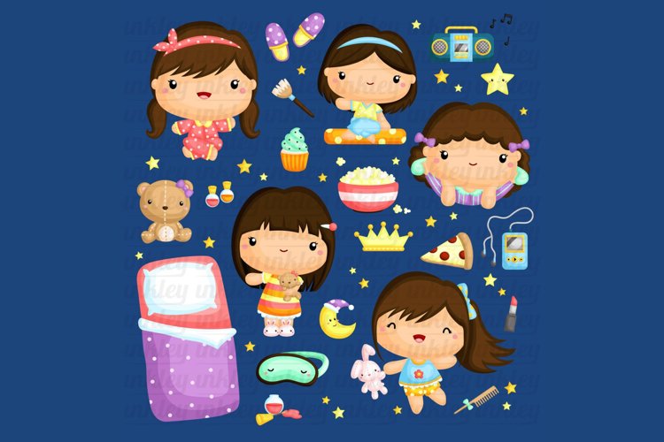 Slumber Party Clipart - Cute Kids Clip Art