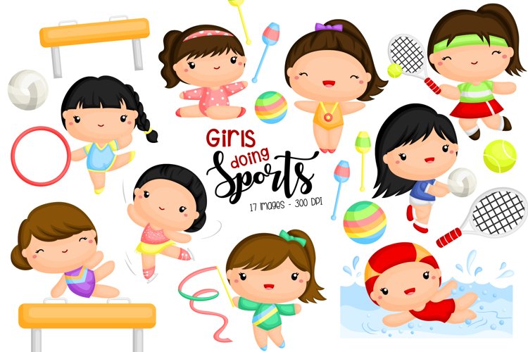 Girl Sports Clipart - Healthy Exercise Clip Art