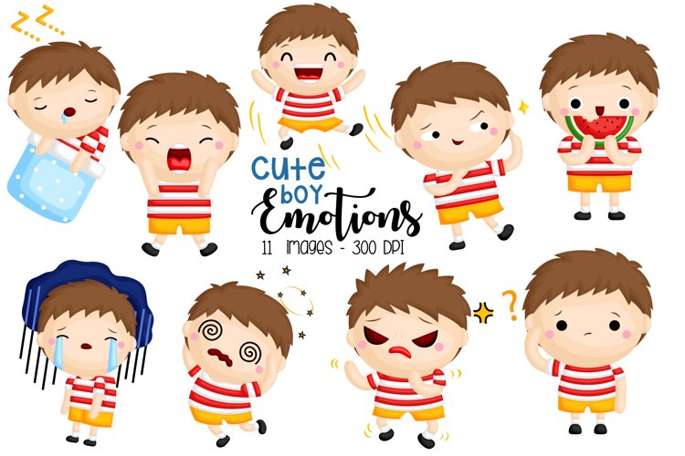 Emotion Boy Clipart - Cute Kids Clip Art