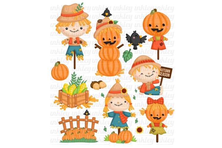 Scarecrow Clipart - Autumn Season Clipart