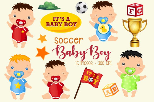 Baby Boy Clipart - Cute Kids Clip Art