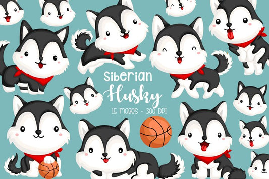 Siberian Husky Clipart - Dog Breed Clip Art