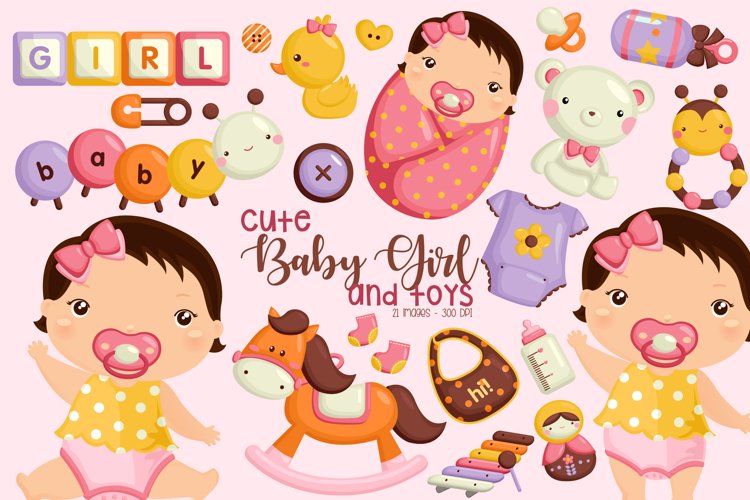 Baby Girl Clipart - Cute Babies Clip Art