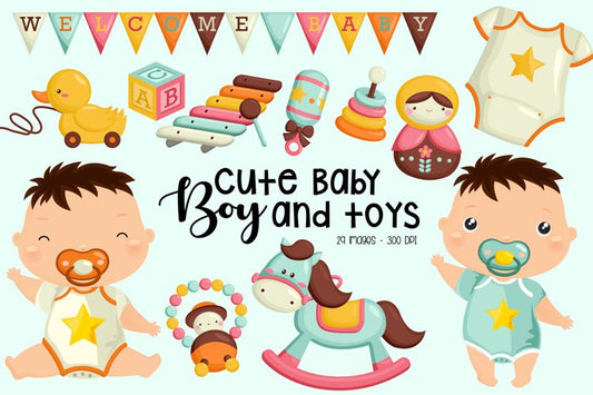 Baby Boy Clipart - Cute Baby Clip Art