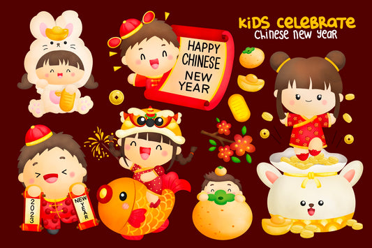 Watercolour Kids Chinese New Year Clipart Rabbit