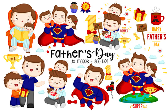 Father's Day Clipart - Cute Family Clip Art