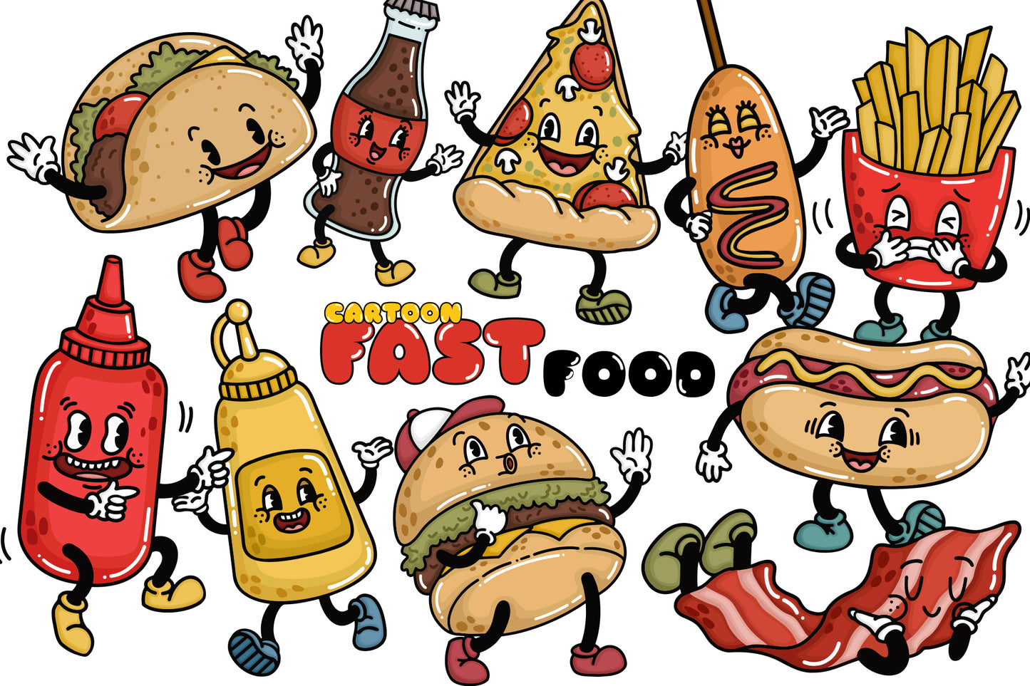 Cartoon Fast Food Clipart - Junk Food Restaurant Clip Art