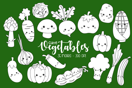 Vegetables Clipart - Food Clip Art Coloring