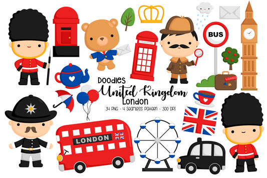 Doodle United Kingdom Cute Clipart