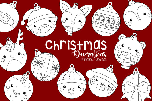 Christmas Decoration Clipart - Christmas Ball Coloring