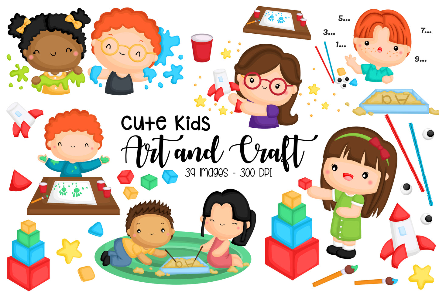 Cute Kids Art and Craft Clipart