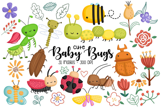 Baby Bug Clipart - Cute Bugs Types Clip Art