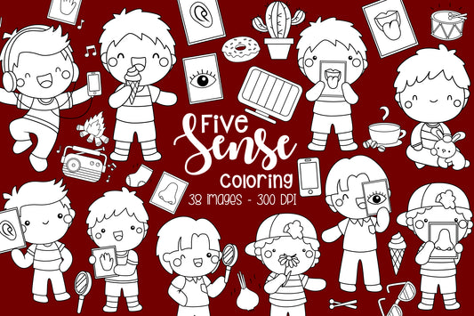 Five Senses Clipart - Kids Clip Art Boy Coloring