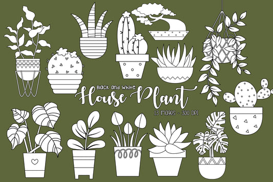 Home Plant Clipart - Cute Cactus Clip Art Coloring