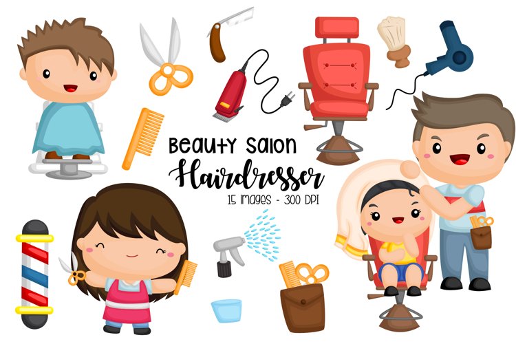 Hairdresser Salon Clipart - Barbershop Clip Art