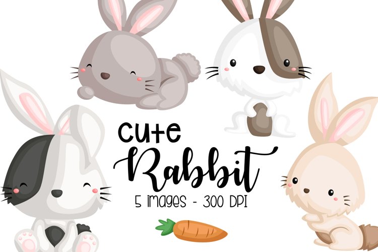 Cute Rabbit Clipart - Hare Bunny Clip Art