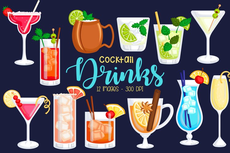 Cocktail Drinks Clipart - Food and Beverage Clip Art