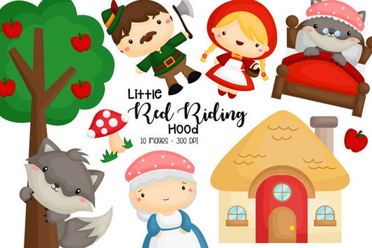 Little Red Riding Hood Clipart - Kids Story Clip Art