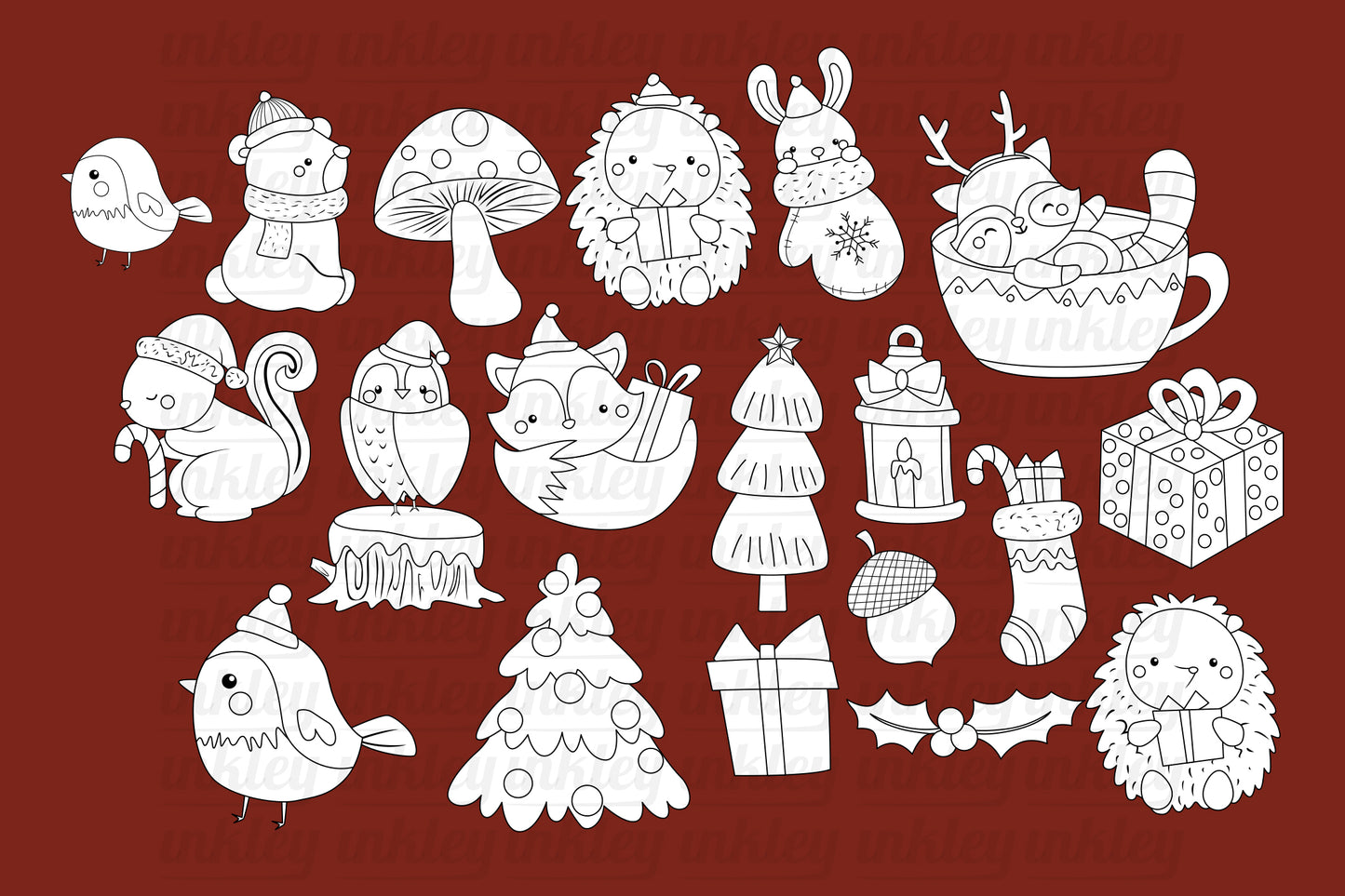 Christmas Animal Clipart - Christmas Clip Art Coloring