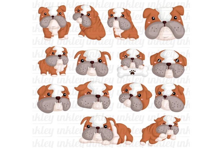 Bulldog Breed Clipart - Cute Dog Clipart