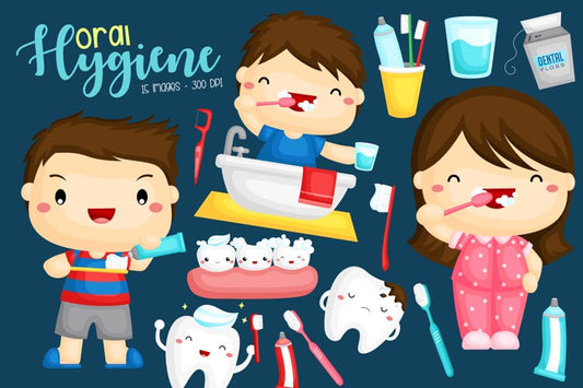 Oral Hygiene Clipart - Brushing Tooth Clip Art