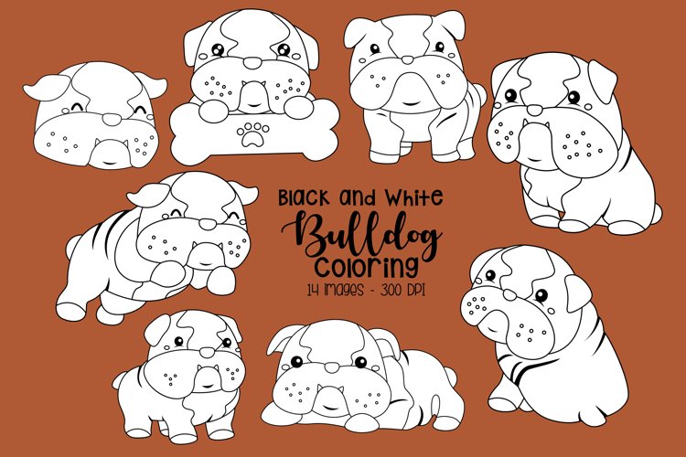 Black and White Coloring Bulldog