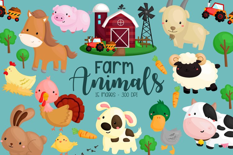 Farm Animal Clipart - Cute Animal Clip Art