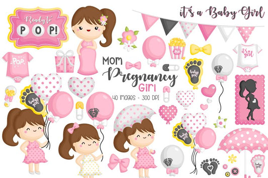 Pregnancy Mom Clipart - Cute Mom Pregnant Clip Art